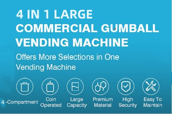 4 IN 1 large gumball vending machine for sale