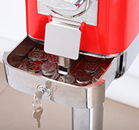 Cash box for gumball, candy, capsule, bouncy ball vending machine